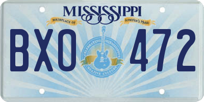 MS license plate BXO472