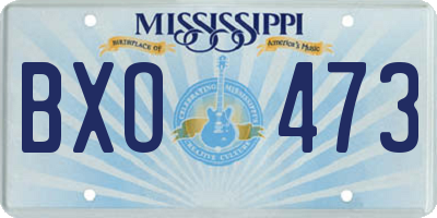 MS license plate BXO473