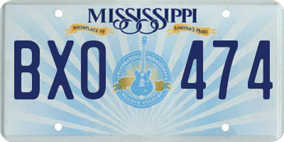 MS license plate BXO474