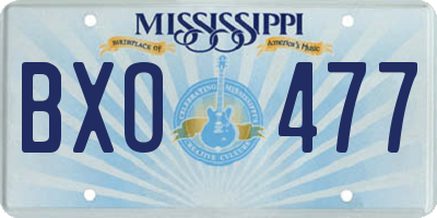 MS license plate BXO477