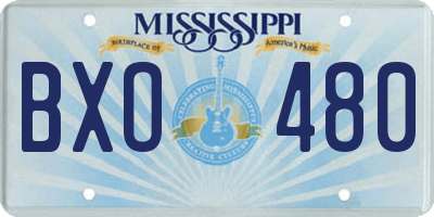 MS license plate BXO480