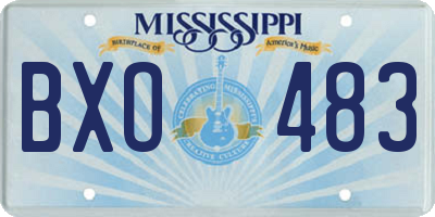 MS license plate BXO483