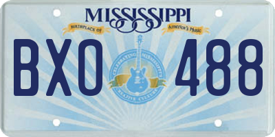 MS license plate BXO488