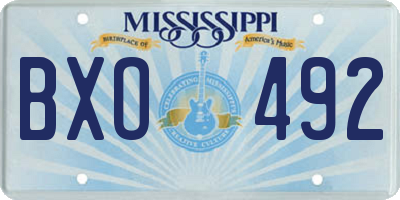 MS license plate BXO492