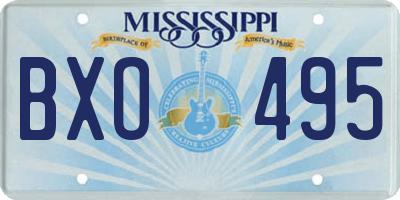 MS license plate BXO495