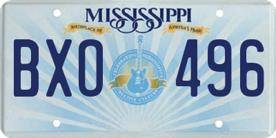 MS license plate BXO496