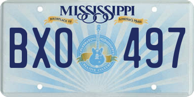 MS license plate BXO497