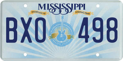 MS license plate BXO498