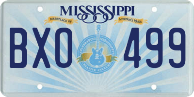 MS license plate BXO499