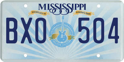 MS license plate BXO504