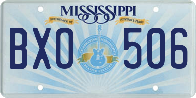 MS license plate BXO506