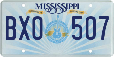 MS license plate BXO507