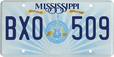 MS license plate BXO509
