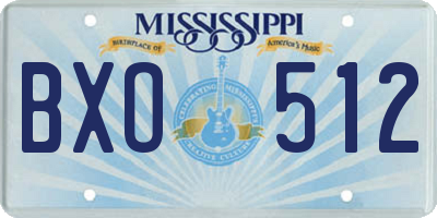 MS license plate BXO512