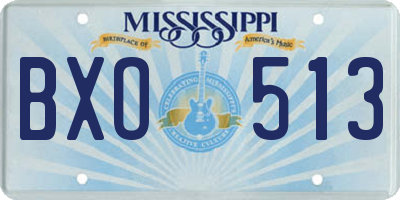 MS license plate BXO513