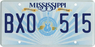 MS license plate BXO515