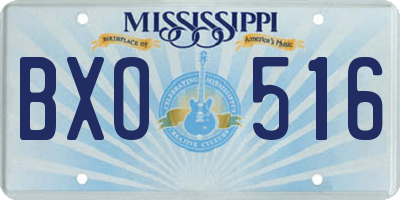 MS license plate BXO516