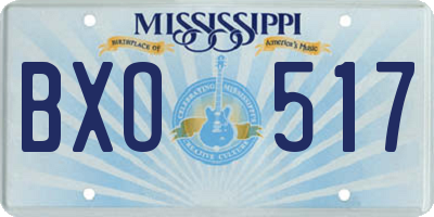 MS license plate BXO517
