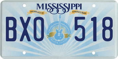 MS license plate BXO518