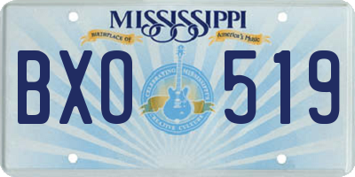 MS license plate BXO519