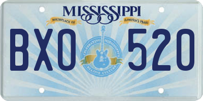 MS license plate BXO520