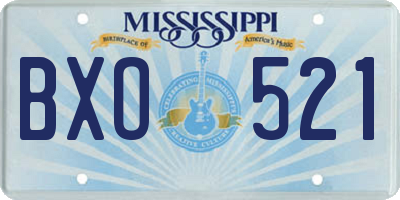 MS license plate BXO521