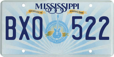 MS license plate BXO522
