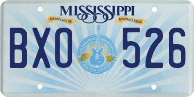 MS license plate BXO526