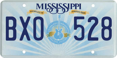 MS license plate BXO528
