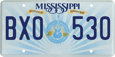MS license plate BXO530