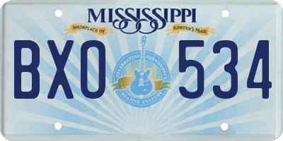 MS license plate BXO534