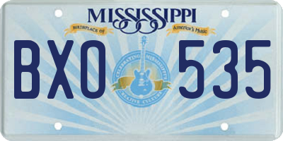 MS license plate BXO535