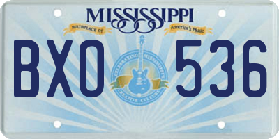 MS license plate BXO536