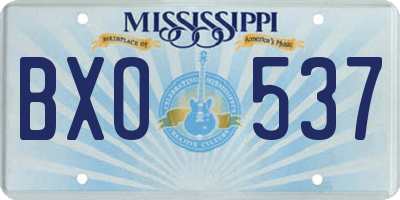 MS license plate BXO537