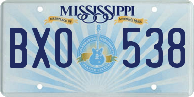 MS license plate BXO538