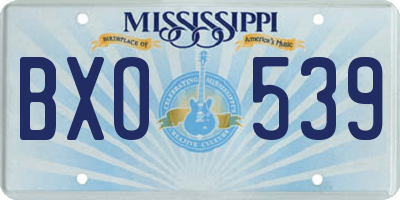 MS license plate BXO539