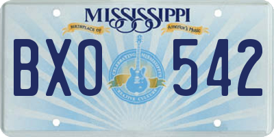 MS license plate BXO542