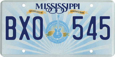 MS license plate BXO545
