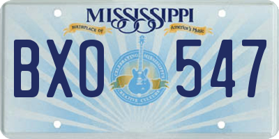 MS license plate BXO547