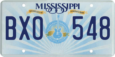 MS license plate BXO548
