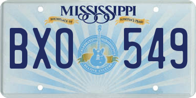 MS license plate BXO549