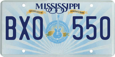 MS license plate BXO550