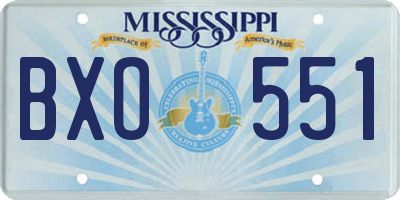 MS license plate BXO551