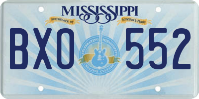 MS license plate BXO552