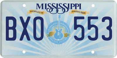 MS license plate BXO553
