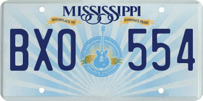 MS license plate BXO554