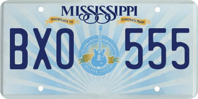 MS license plate BXO555