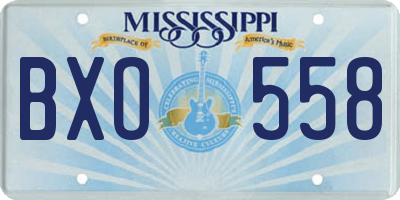 MS license plate BXO558