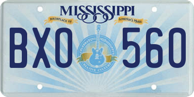 MS license plate BXO560