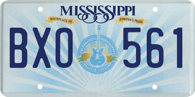 MS license plate BXO561